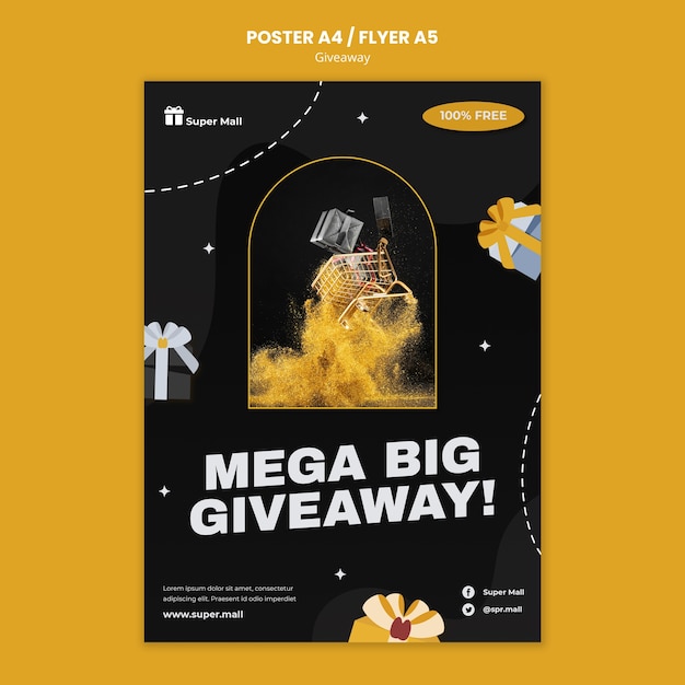 Free PSD giveaway poster template design