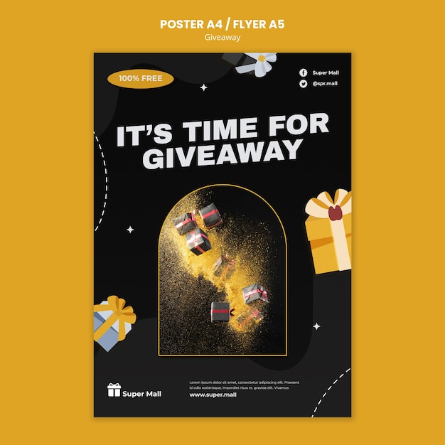 Free PSD giveaway poster template design