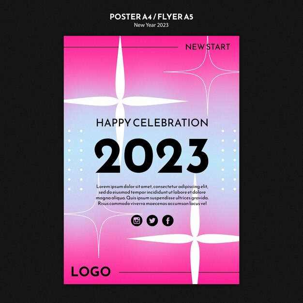 Glam new year celebration poster template