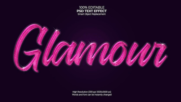 Free PSD glamour text effect