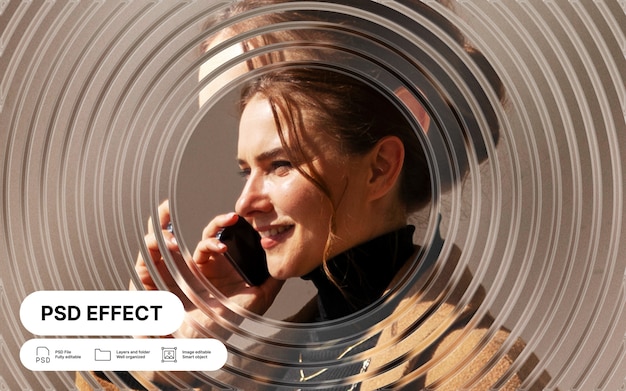 Free PSD glass distortion photo effect