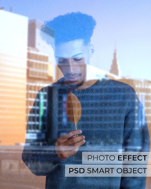 Free PSD glass reflection photo effect