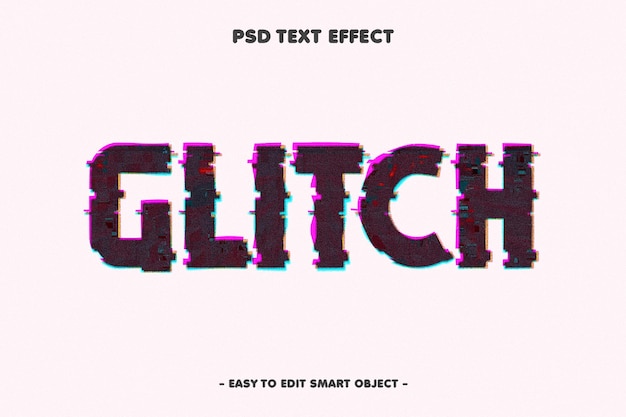 Free PSD glitch editable text effect