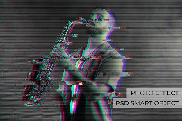 Glitch photo effect design