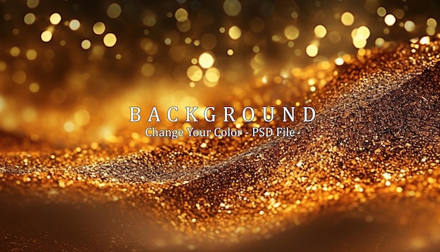 Free PSD glitter lights grunge background gold glitter generative ai