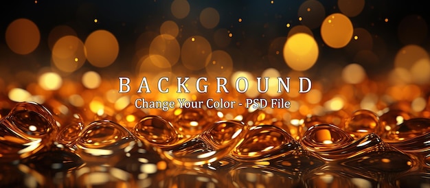 Free PSD gold abstract bokeh background