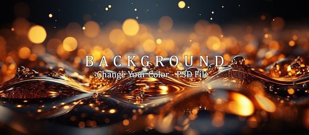 Free PSD gold abstract bokeh background