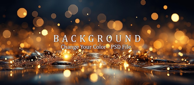 Free PSD gold abstract bokeh background