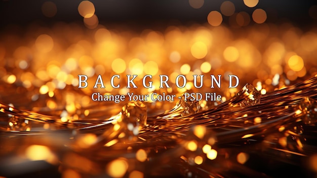 Free PSD gold abstract bokeh background