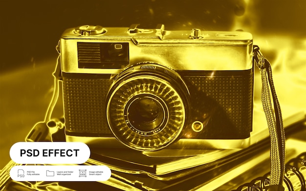 Free PSD gold photo effect