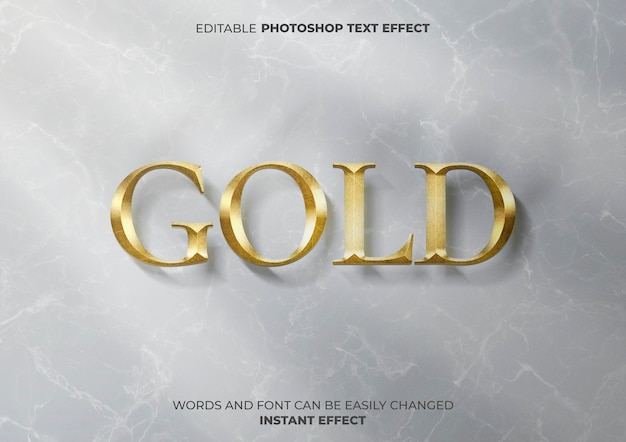 Free PSD gold text effect