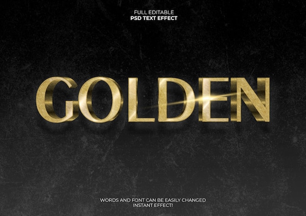 Golden 3D Text Effect