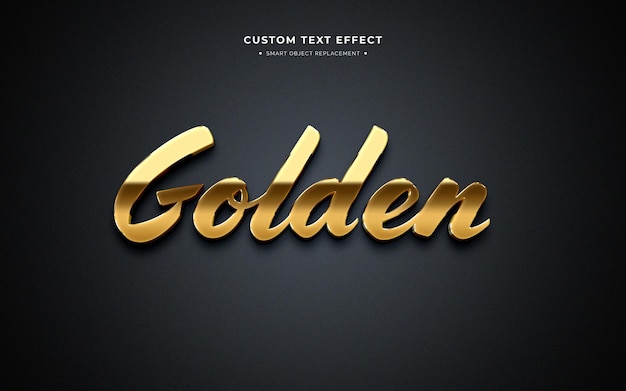 Free PSD golden 3d text style effect