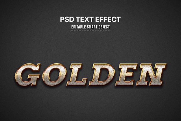 Golden 3d text style effect