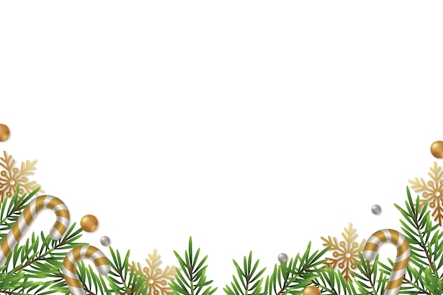 Free PSD golden christmas border with ornaments