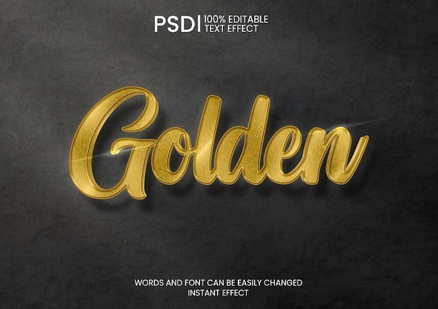 Golden classic over dar surface text effect