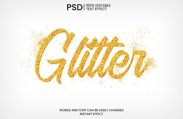 Golden glitter text effect