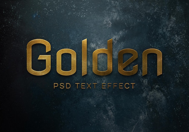 Free PSD golden text effect on grunge background