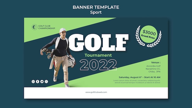 Golf club sport banner template