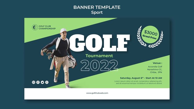 Golf club sport banner template