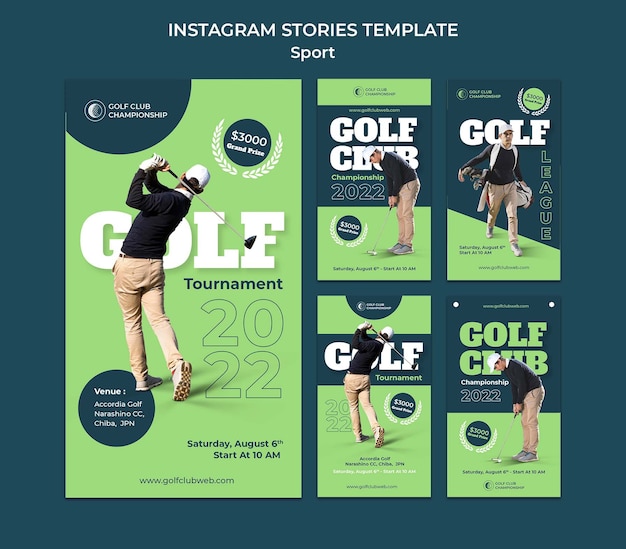 Free PSD golf club sport instagram template