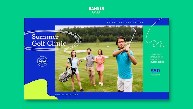 Free PSD golf concept banner template