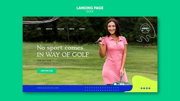 Free PSD golf concept landing page template