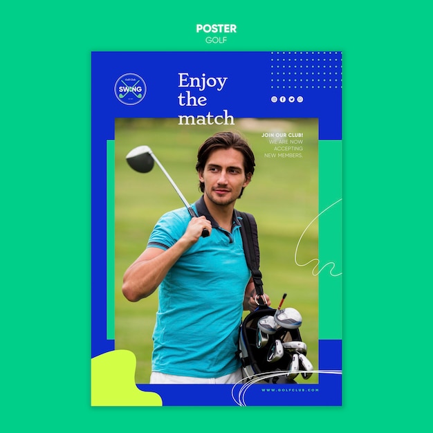 Free PSD golf concept poster template