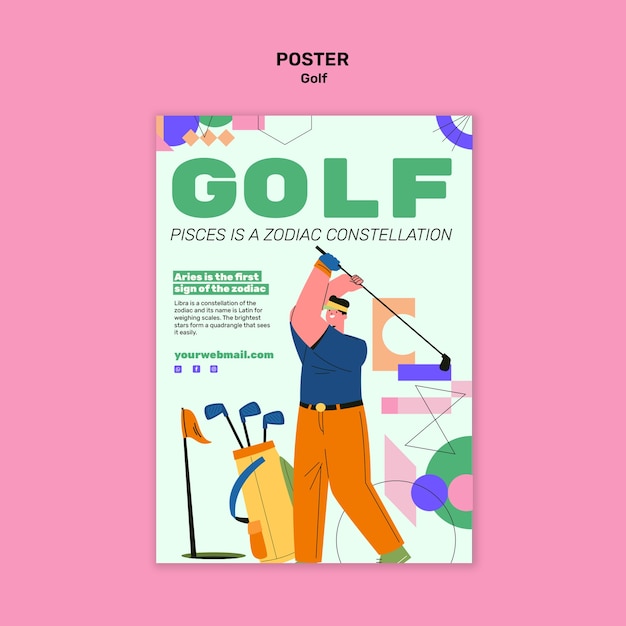 Free PSD golf poster template design