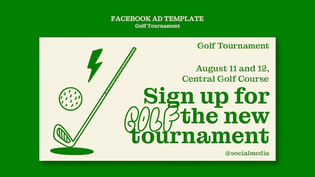 Free PSD golf tournament facebook template