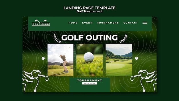 Free PSD golf tournament landing page template