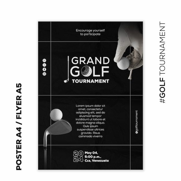 Free PSD golf tournament poster template