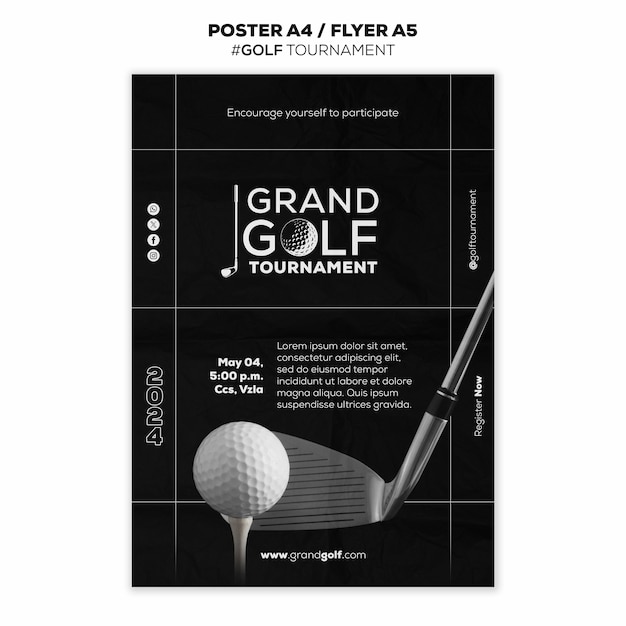 Golf tournament poster template