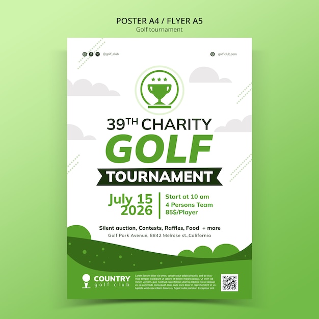 Free PSD golf tournament template design