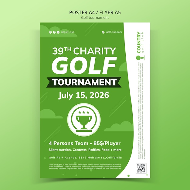 Free PSD golf tournament template design