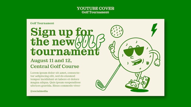 Free PSD golf tournament  youtube cover