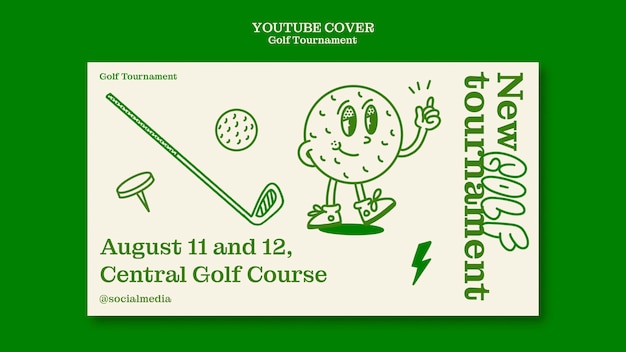 Free PSD golf tournament  youtube cover