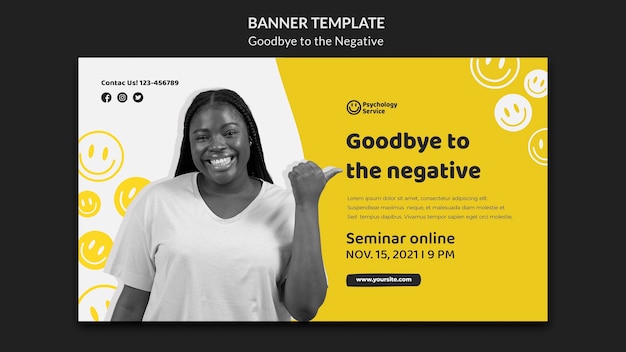 Good bye to the negative banner design template