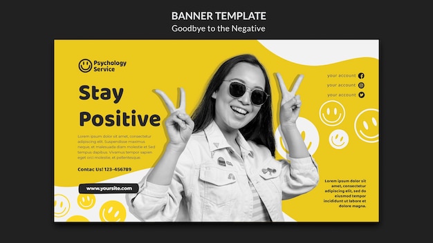 Good bye to the negative banner design template