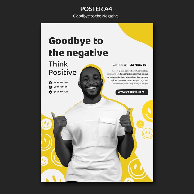 Good bye to the negative poster design template