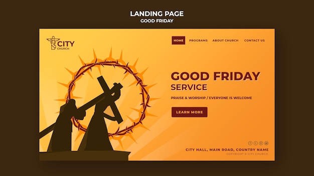 Free PSD good friday landing page