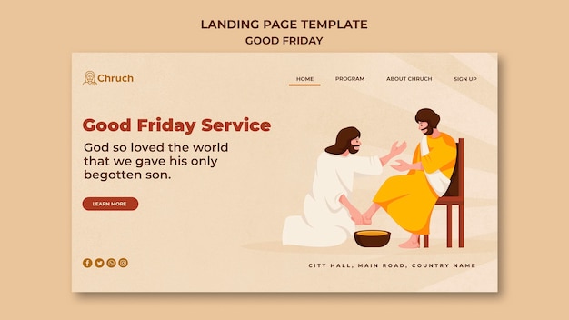 Free PSD good friday landing page