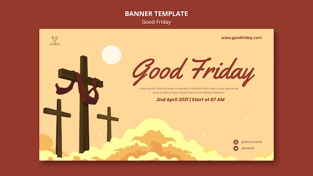 Free PSD good friday social banner template