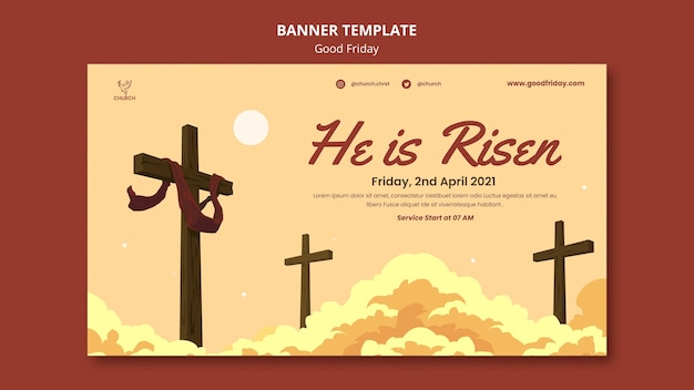 Free PSD good friday social banner template