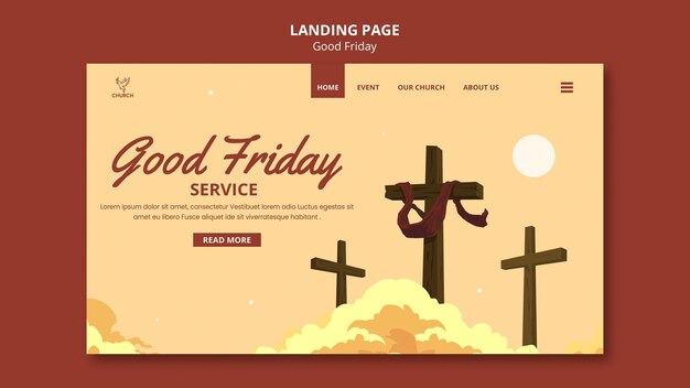 Free PSD good friday social landing page