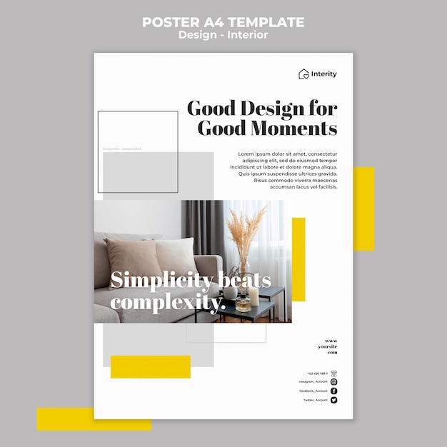 Free PSD good interior design poster template