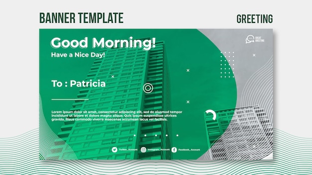 Free PSD good morning message banner template