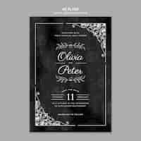 Free PSD gothic wedding invitation template