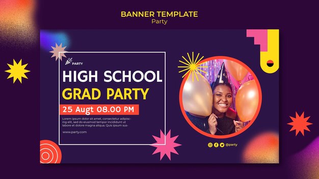 Grad party banner template