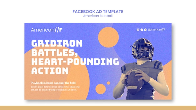 Gradient american football facebook template